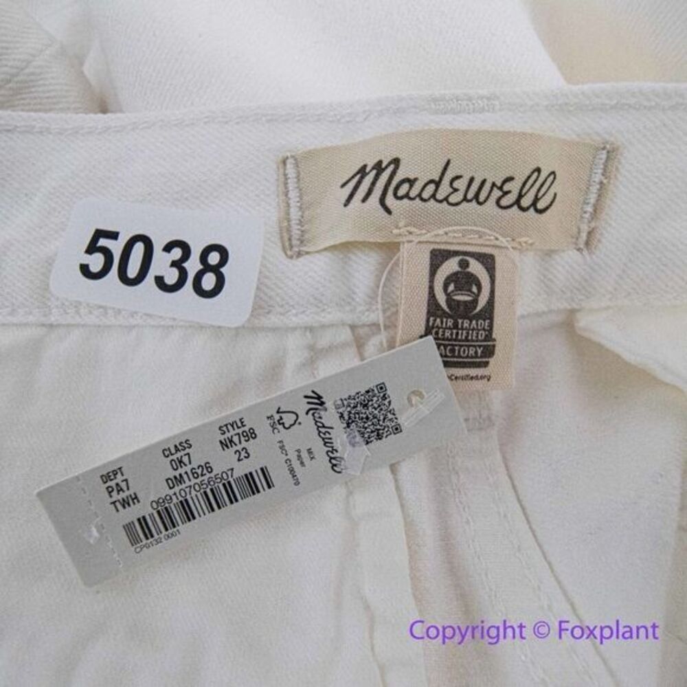 NEW Madewell The Harlow Wide-Leg Jean in Tile White, 23 - Picture 12 of 15